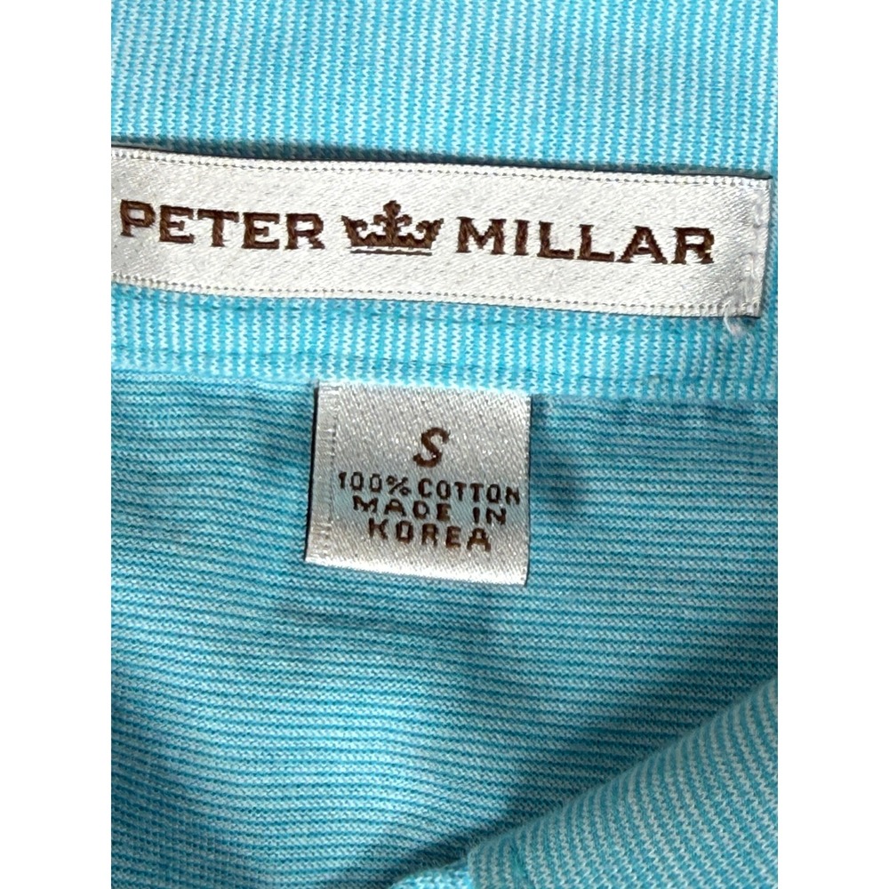 Peter Millar Riviera Country Club Polo Shirt Mens Small‎ Light Blue Striped Golf - Picture 6 of 11